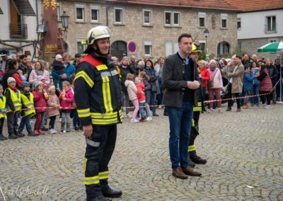 Dankesrede des Bürgermeisters an die Mannschaft der Freiwilligen Feuerwehr