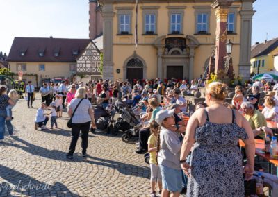 Wieder einmal zahlreiche Besucher bei der Maibaumaufstellung in Eibelstadt
