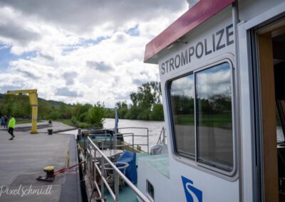 Die Strompolizei am Bootsanleger in Eibelstadt