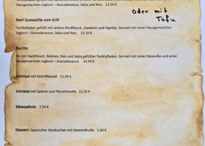 Die Speisekarte